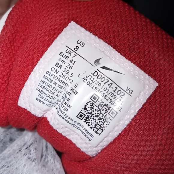 Nike Vapor Edge Varsity Football Cleats, White Red size 8 (Slightly used) - Picture 10 of 11